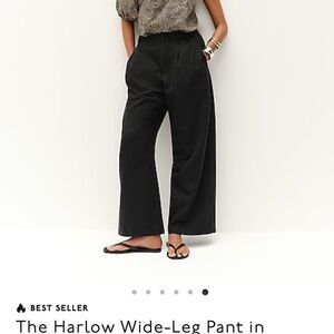 Madewell Harlow wide leg trouser size 8 black NWT